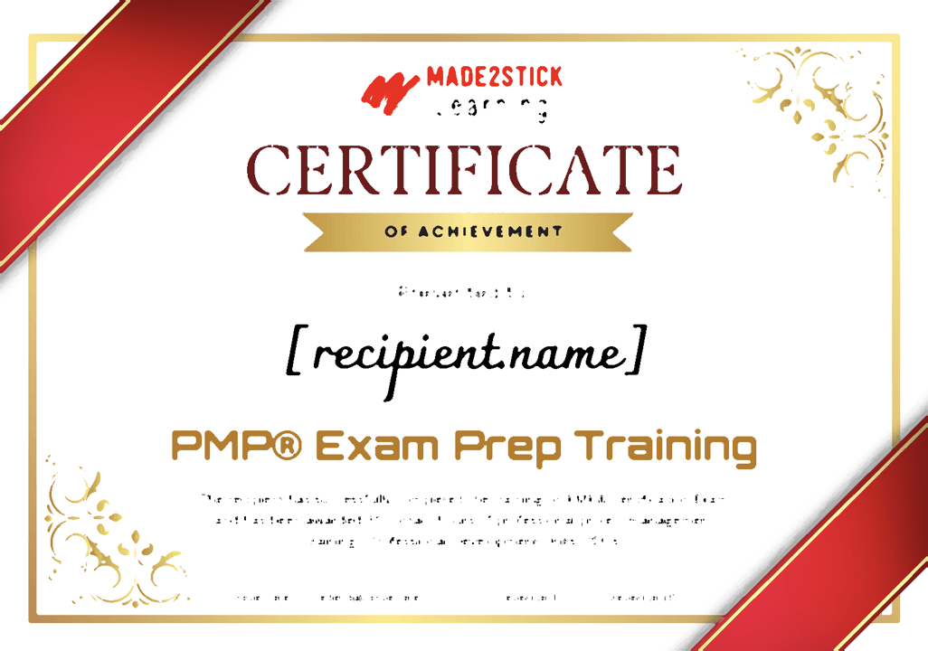 PMP Certificate of Completion